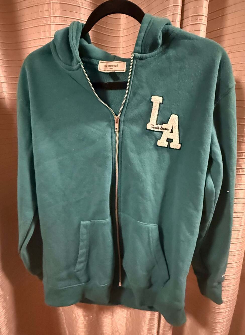 No Comment NY-LA Women's Teal Blue 'LA Varsity League' Full-Zip Hoodie